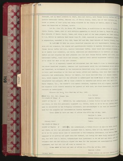 Page 234 of Travis County Deed Records: Deed Record 851, 1947-05/1947-07