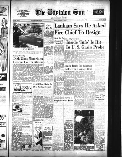 Page 1 of The Baytown Sun (Baytown, Tex.), 18 September 1972