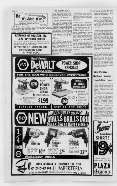 Page 18 of The Bellaire & Southwestern Texan (Bellaire, Tex.), 18 December 1968