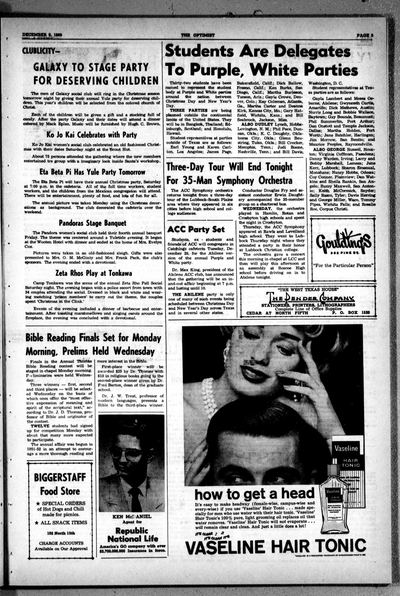 Page 3 of The Optimist (Abilene, Tex.), 9 December 1960