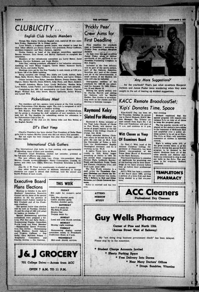 Page 6 of The Optimist (Abilene, Tex.), 6 October 1961