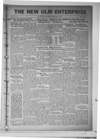The New Ulm Enterprise (New Ulm, Tex.) — page 1