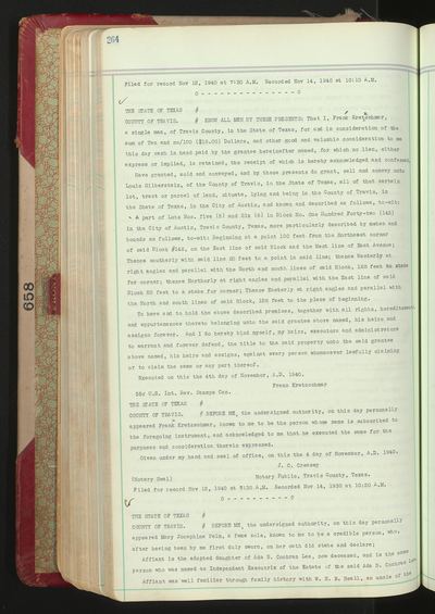 Travis County Deed Records: Deed Record 658 — page 264