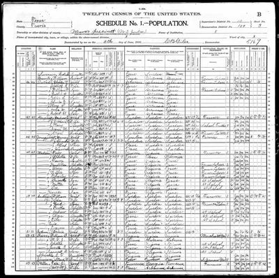 Page sh. 3B of 1900 United States Federal Census — Manor precinct, Travis Co., Texas, ED 109, sh. 3B (Ancestry record 44329283) · **S661**