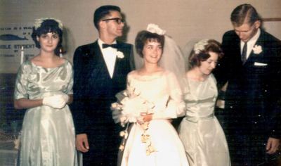 The wedding of Bill Proeger and Nancy Coffman, with attendants, c. 1964