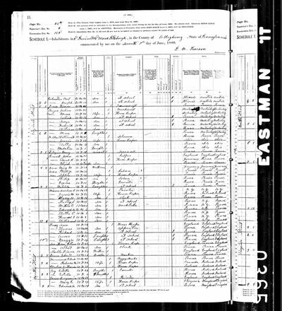 Page p. 26 of 1880 United States Federal Census — Pittsburgh Ward 32, ED 169, p. 26 (Ancestry coll. 6742, record 28666117) · **S183**, 7 June 1880