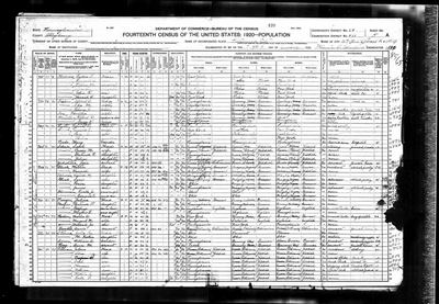 Page sheet 5A of 1920 United States Federal Census — Pittsburgh Ward 11, ED 471, sheet 5A (Ancestry coll. 6061, record 99550057, image 4385023_00859) · **S179**, 1920-01