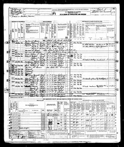 William L. Proeger, widower — 1950 U.S. census, Los Angeles