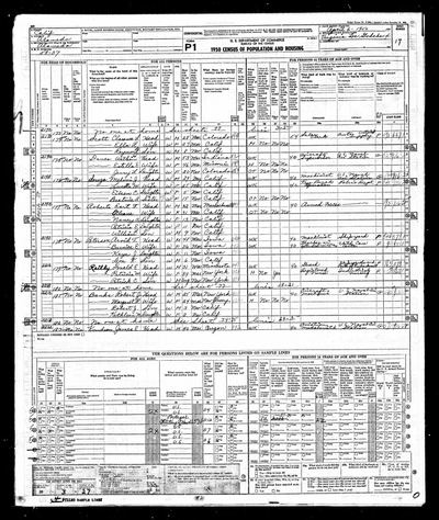 1950 United States Federal Census — Alameda, Calif., ED 59-37, sh. 17 (Ancestry record 265156503) · **S215** — page sh. 17