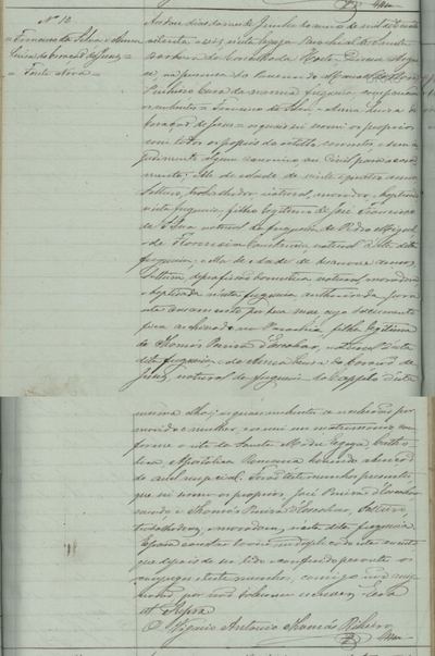 Marriage of Francisco da Silva and Anna Luiza do Coração de Jesus, 12 June 1886, 12 June 1886