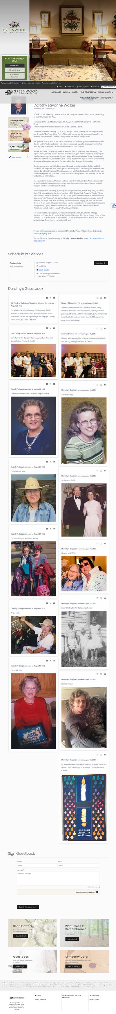 Obituary — Dorothy LaVonne Walker, née Peters (1926–2022), 13 August 2022